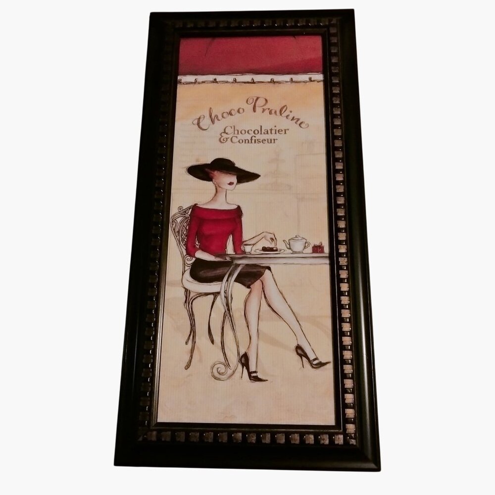 French Bistro Cafe Wall Art Choco Praline Chocolatier Confiseur Black Frame